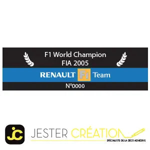 Platine FIA 2005 – Sticker Décoratif Automobile ( Megane 2 Rs ) FlexOAuto
