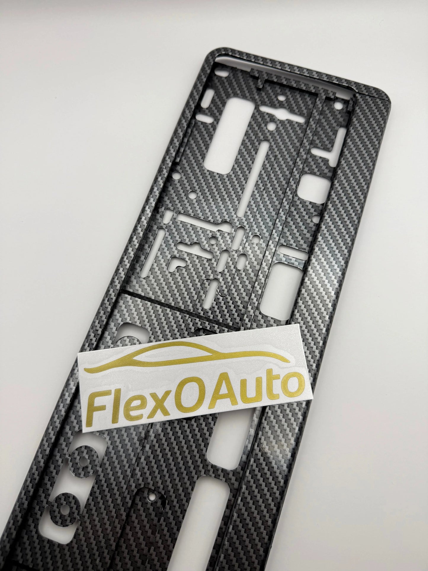 Support de plaque d’immatriculation – Noir Brillant ou Effet Carbone x2 FlexOAuto