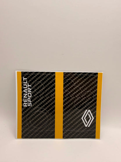 Autocollants de carte Renault Sport – Look carbone & bande jaune FlexOAuto