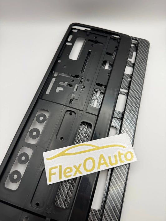Support de plaque d’immatriculation – Noir Brillant ou Effet Carbone x2 FlexOAuto