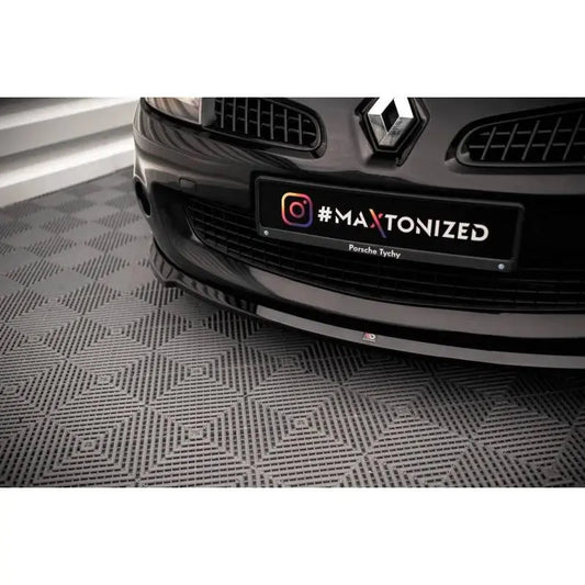 Maxton - LAME DU PARE-CHOCS AVANT RENAULT CLIO MK3 RS Noir Brillant FlexOAuto