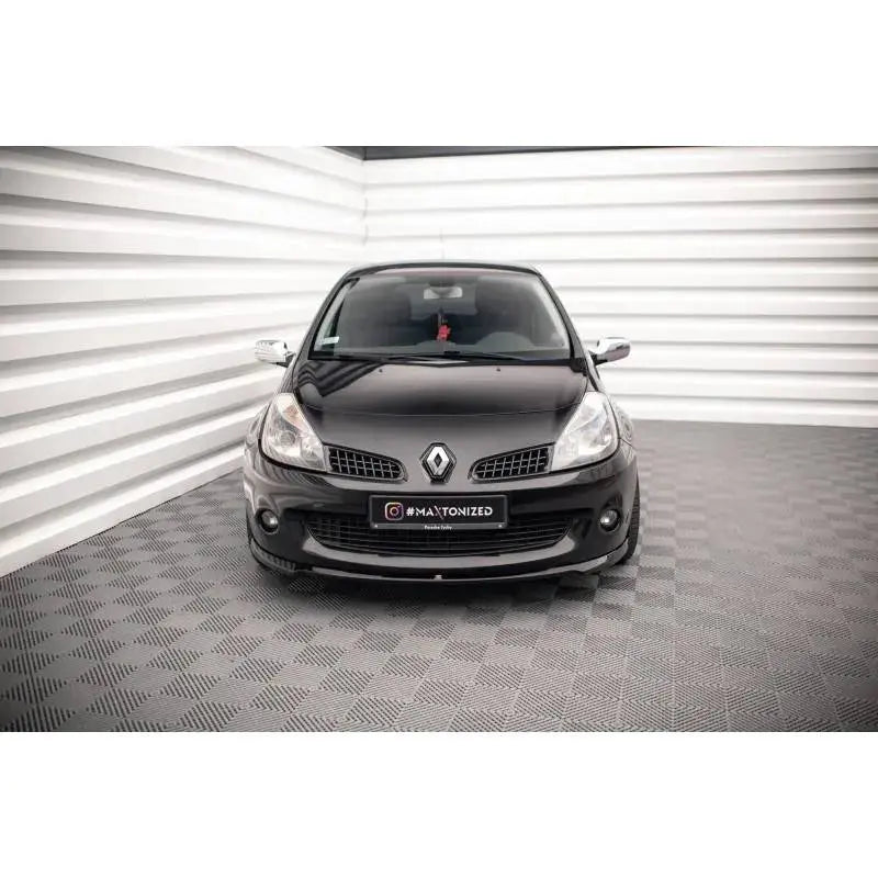 Maxton - LAME DU PARE-CHOCS AVANT RENAULT CLIO MK3 RS Noir Brillant FlexOAuto