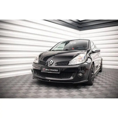 Maxton - LAME DU PARE-CHOCS AVANT RENAULT CLIO MK3 RS Noir Brillant FlexOAuto
